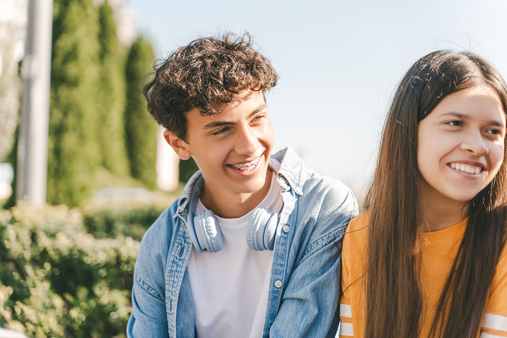 teen with braces